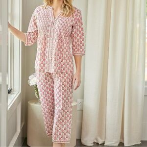 Ella Simone women’s L 2pc. Floral Pink Women's Pajama Set